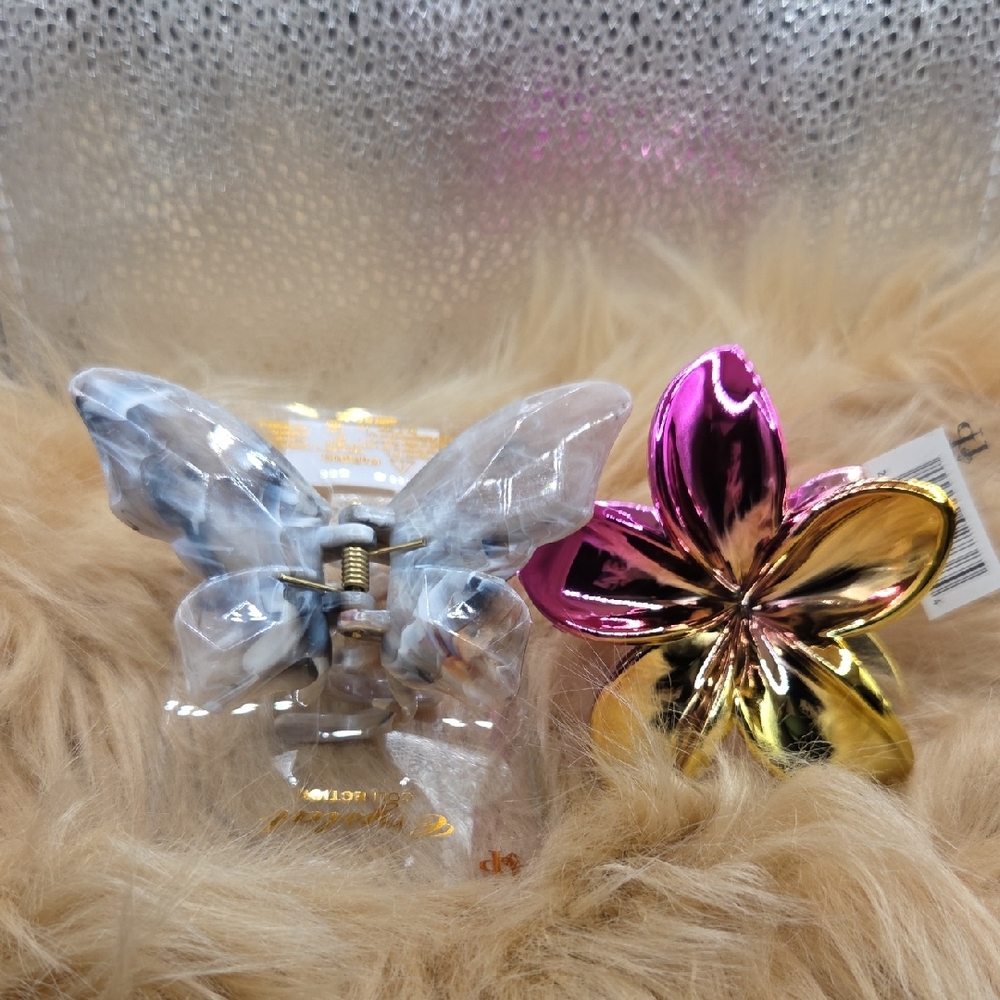 Butterfly and Flower Hair Clips New
